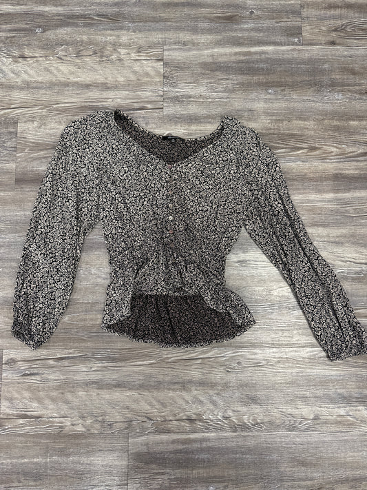 Top Long Sleeve By Madewell In Floral Print, Size: Xs