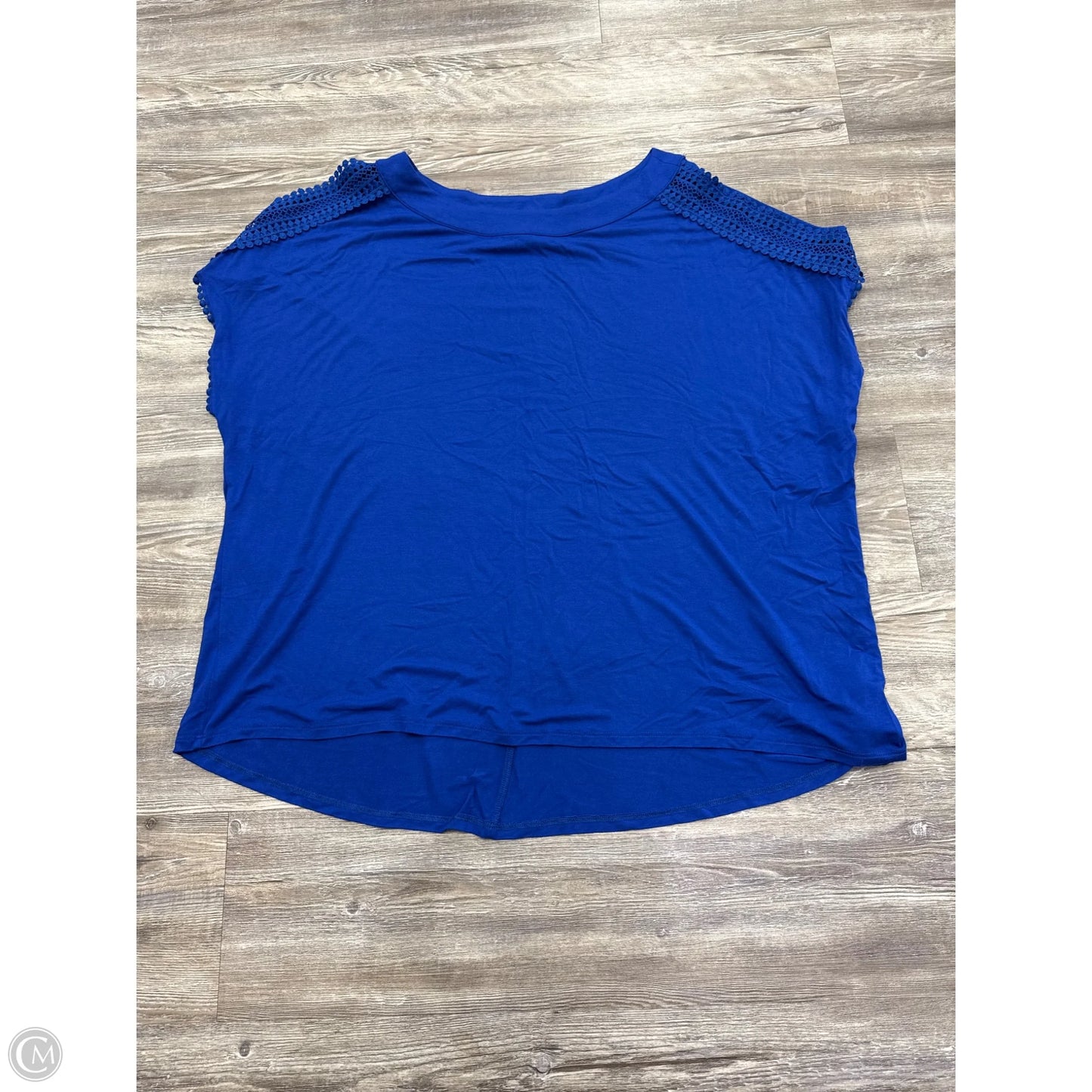 Top Short Sleeve By Cable And Gauge In Blue, Size: 3x