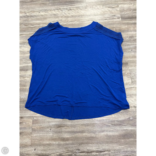 Top Short Sleeve By Cable And Gauge In Blue, Size: 3x