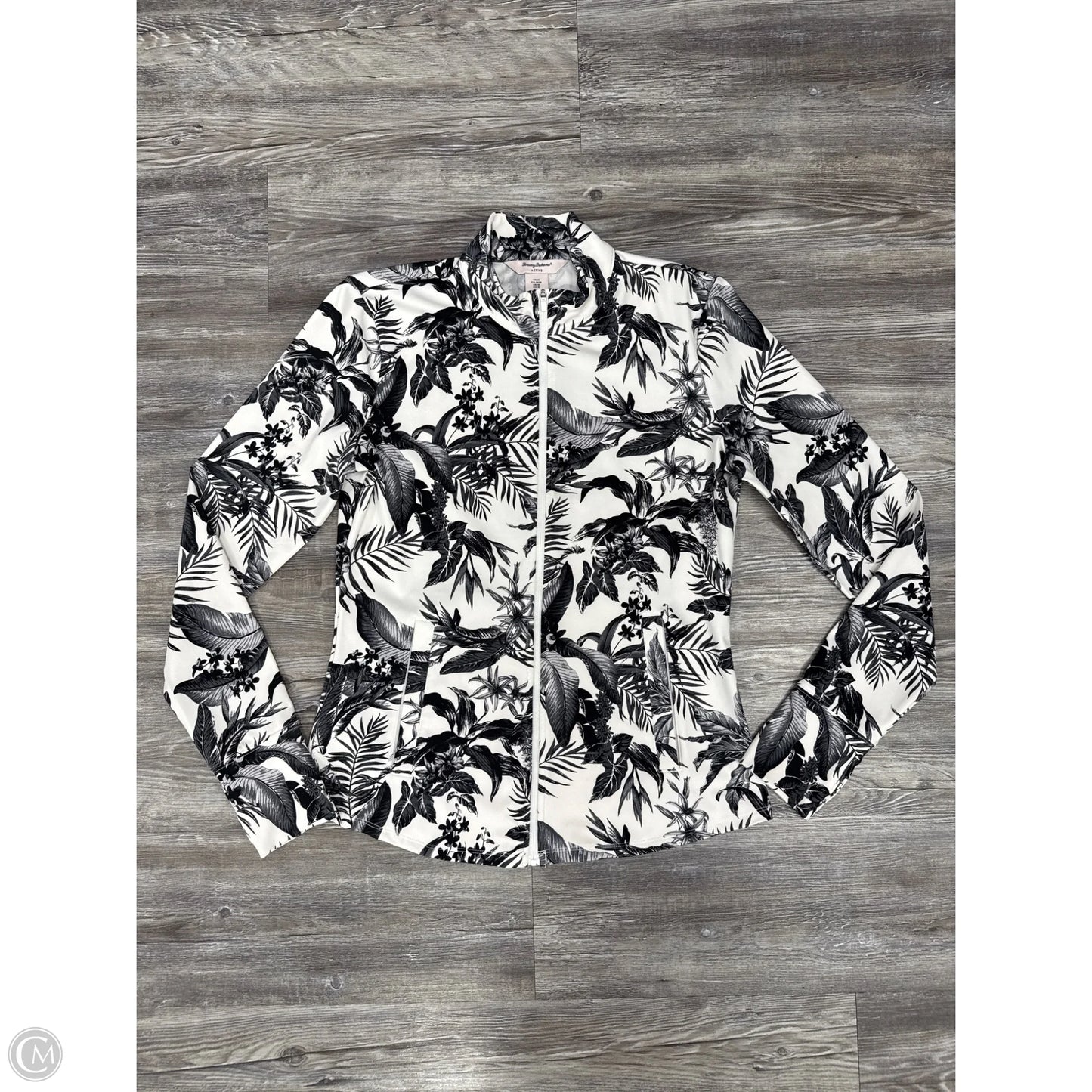 Athletic Sweatshirt Collar By Tommy Bahama In Black & White, Size: M