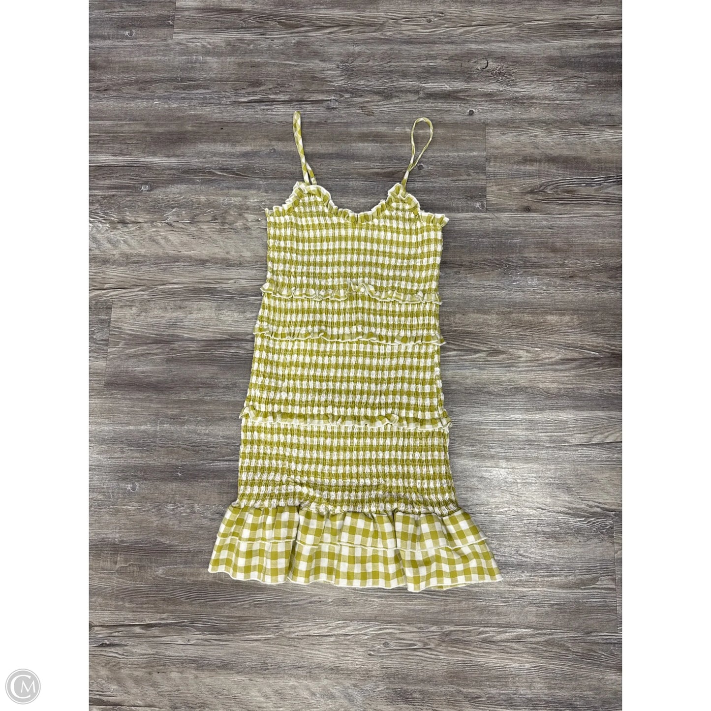 Dress Casual Midi By Mable In Green & White, Size: S