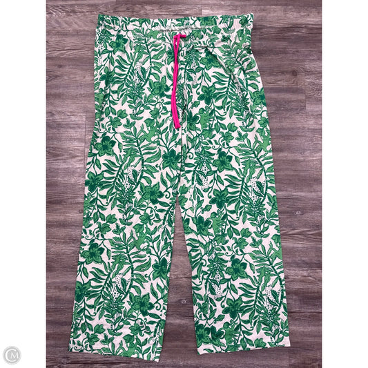 Pajamas Designer By Lilly Pulitzer In Green & White, Size: Xxl