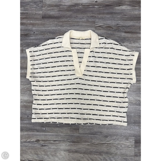 Top Short Sleeve By Madewell In Black & Cream, Size: M
