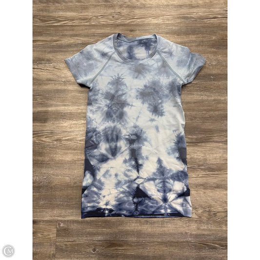 Athletic Top Short Sleeve By Lululemon In Blue, Size: 4