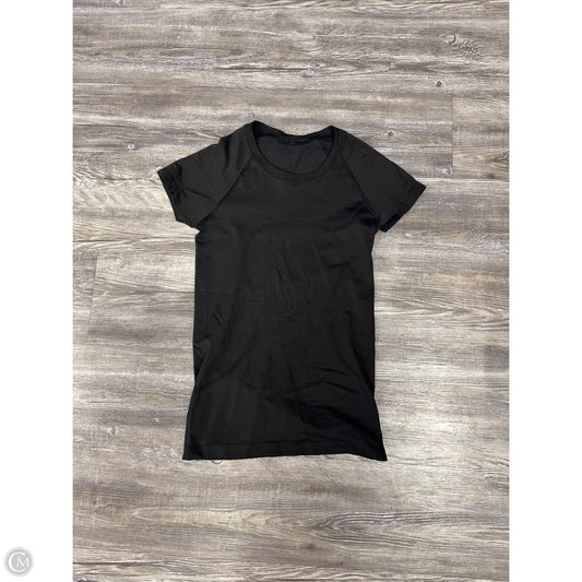 Athletic Top Short Sleeve By Lululemon In Black, Size: 4