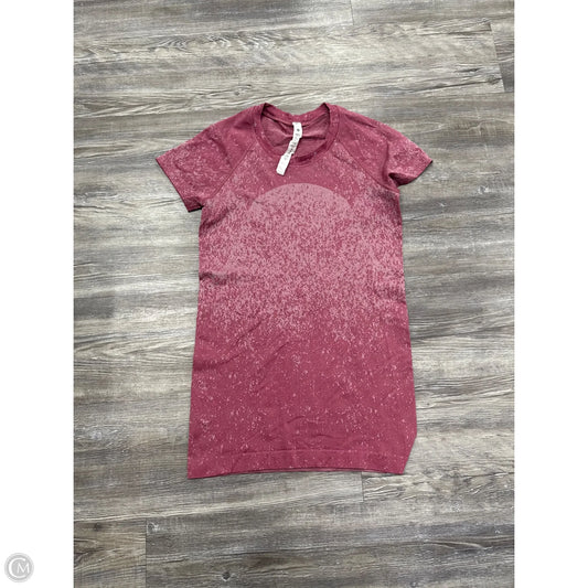Athletic Top Short Sleeve By Lululemon In Red, Size: 4