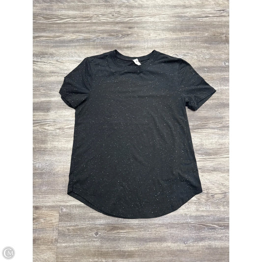 Athletic Top Short Sleeve By Lululemon In Black & White, Size: 2