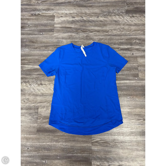 Athletic Top Short Sleeve By Lululemon In Blue, Size: 4