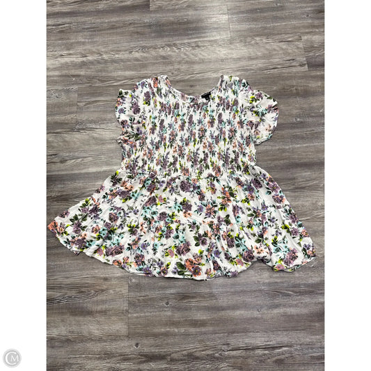 Top Short Sleeve By Torrid In Purple & White, Size: 4x