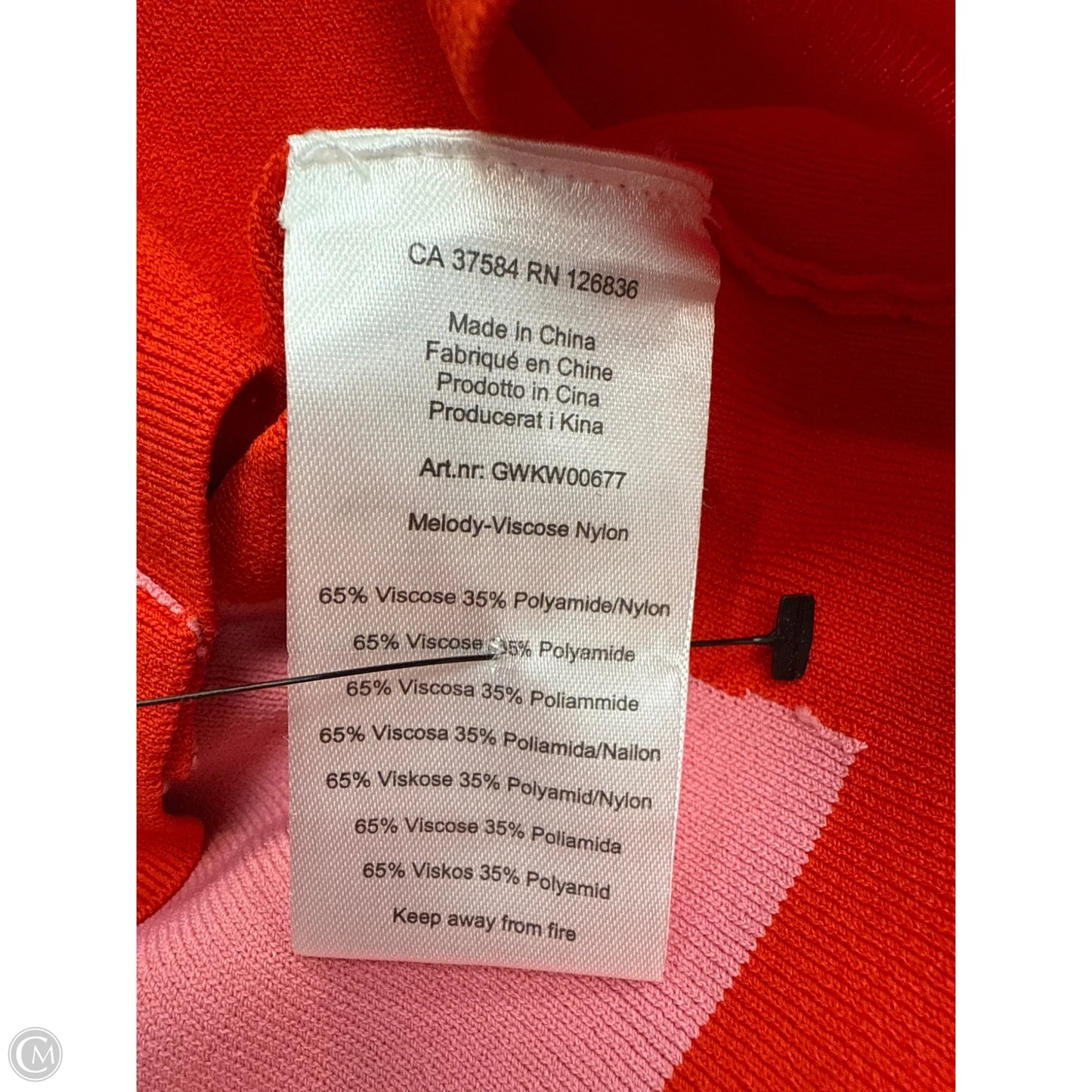 Top Long Sleeve By Cmc In Pink & Red, Size: M