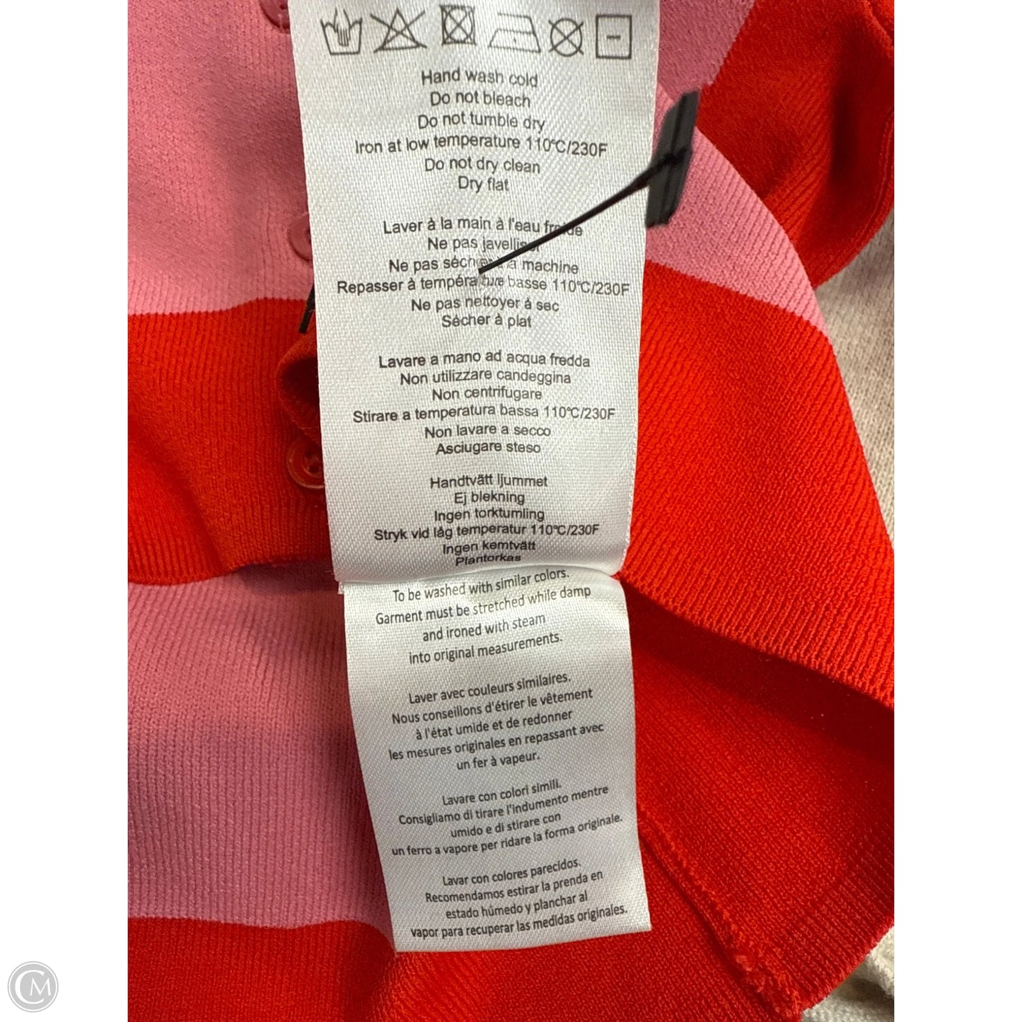Top Long Sleeve By Cmc In Pink & Red, Size: M