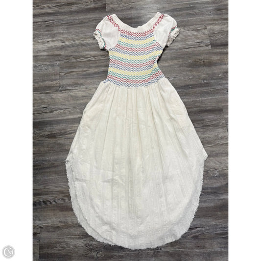 Dress Casual Midi By Free People In White & Yellow, Size: S
