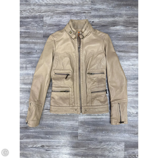 Jacket Leather By Michael By Michael Kors In Beige, Size: Xs