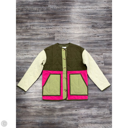 Jacket Puffer & Quilted By Avec Les Filles In Green & Pink, Size: Xs