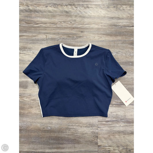 Athletic Top Short Sleeve By Lululemon In Navy, Size: L