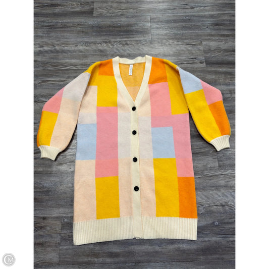 Cardigan By Amadi In Pink & Yellow, Size: S