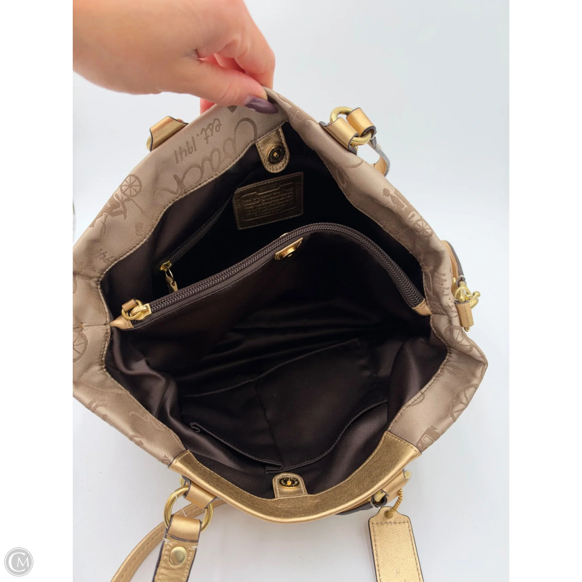 Handbag Designer By Coach, Size: Medium