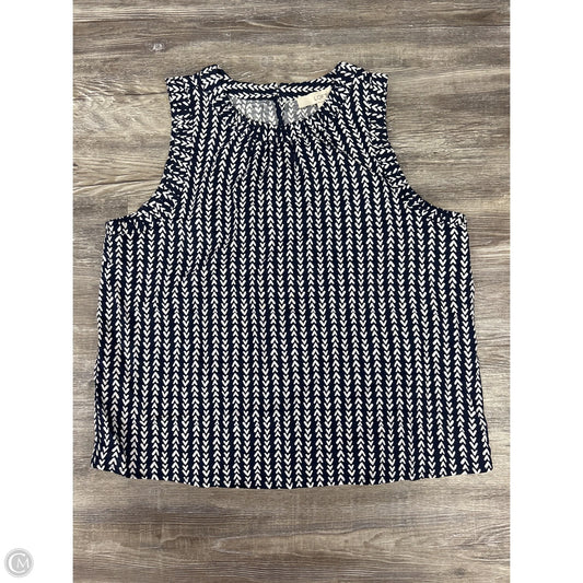 Top Sleeveless By Loft In Blue & White, Size: S