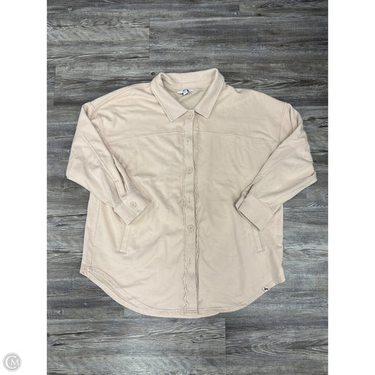 Jacket Shirt By Joy Lab In Beige, Size: Xxl