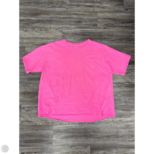 Top Short Sleeve Basic By Aerie In Pink, Size: Xl