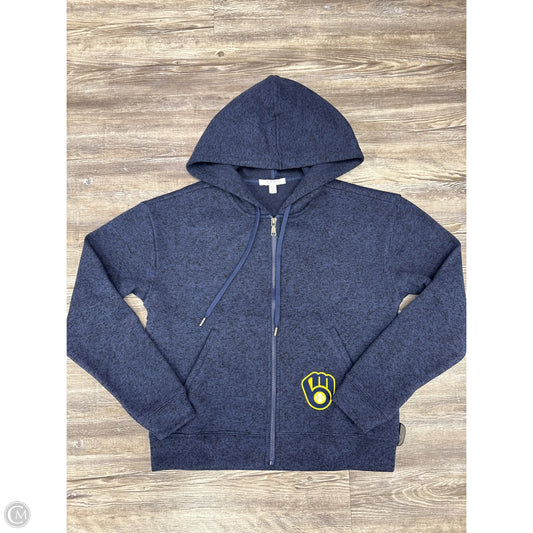 Athletic Sweatshirt Hoodie By Cmc In Black & Blue, Size: M