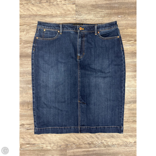 Skirt Midi By Talbots In Blue Denim, Size: 14