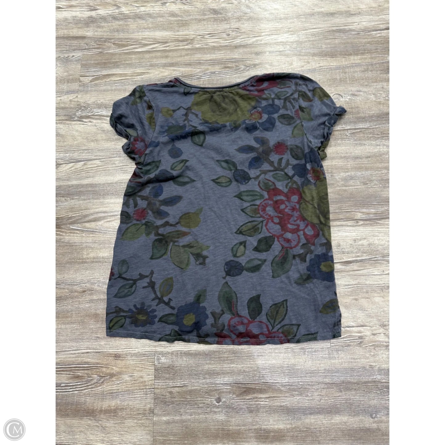 Top Short Sleeve Basic By T.la In Floral Print, Size: M
