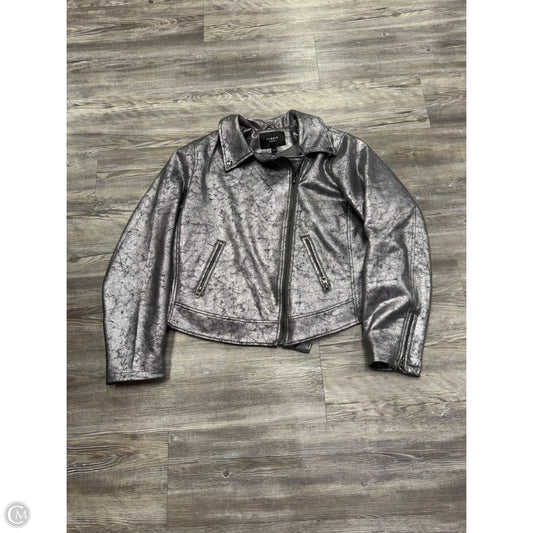 Jacket Moto By Torrid In Silver, Size: 2x