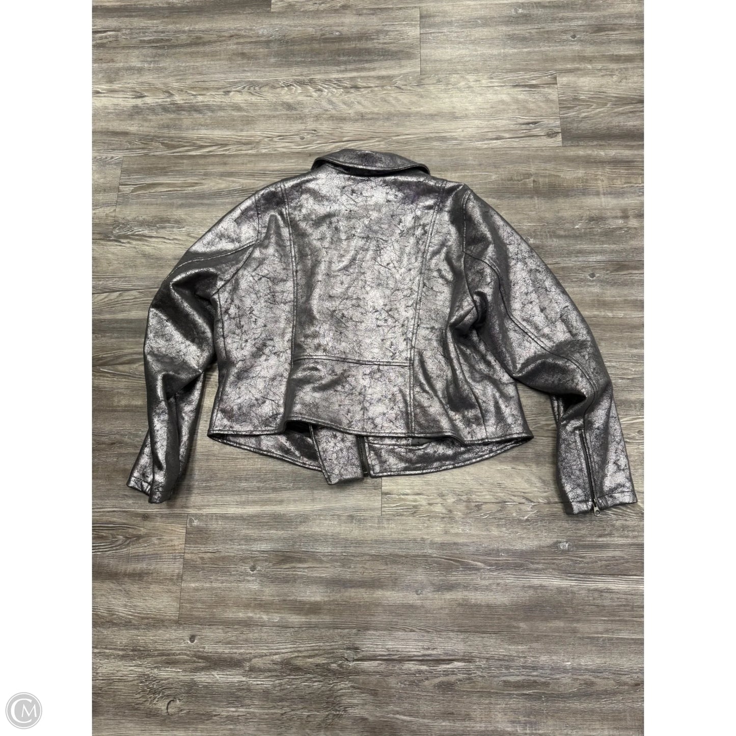Jacket Moto By Torrid In Silver, Size: 2x