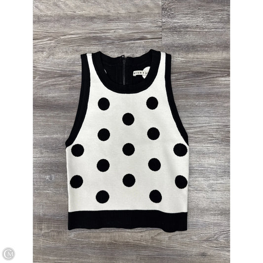 Top Sleeveless Designer By Alice + Olivia In Polkadot Pattern, Size: Xs