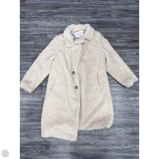 Coat Faux Fur & Sherpa By Coldwater Creek In Cream, Size: 1x