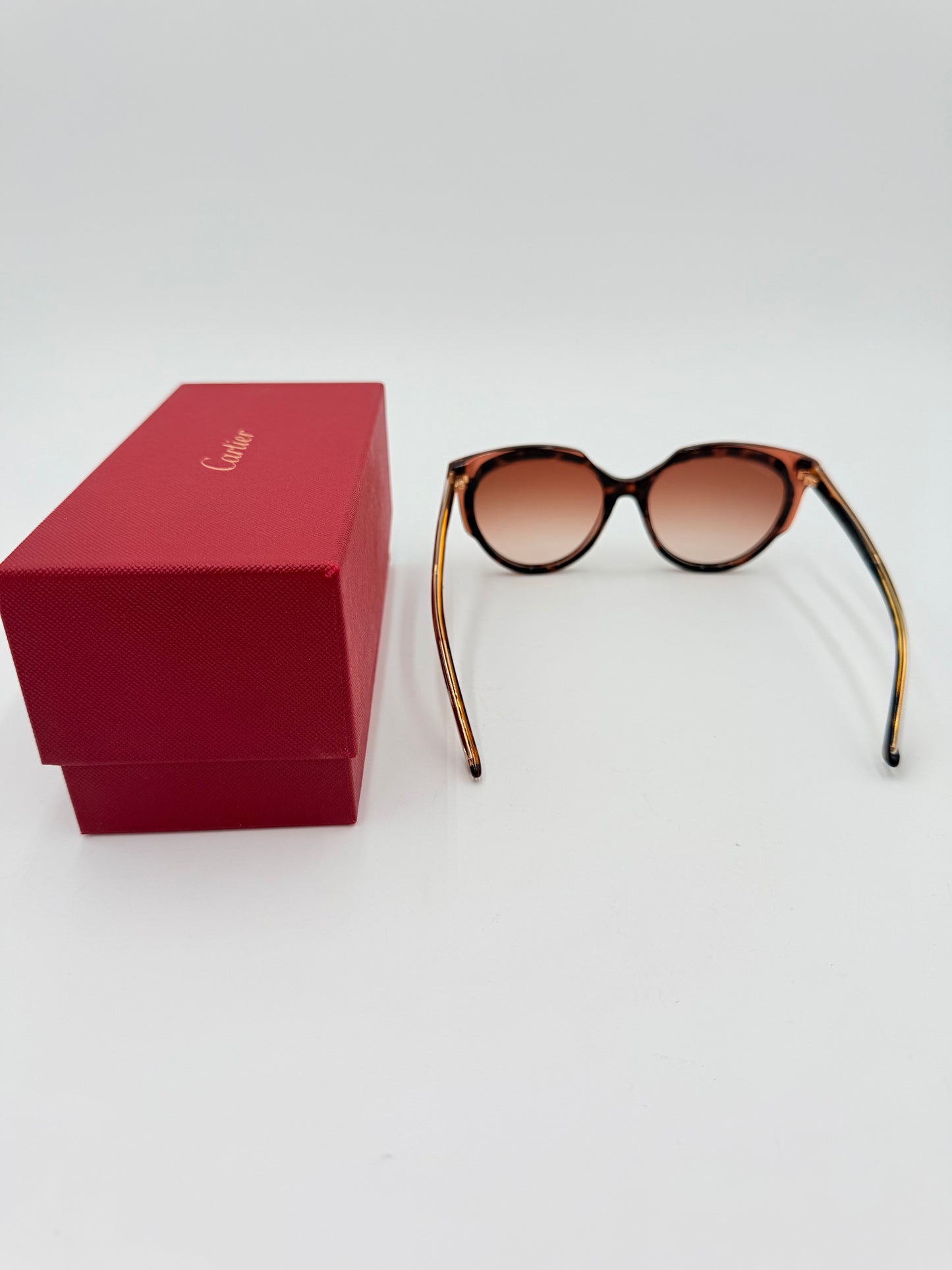 Sunglasses Luxury Designer By Cartier In Tortoise Shell Print