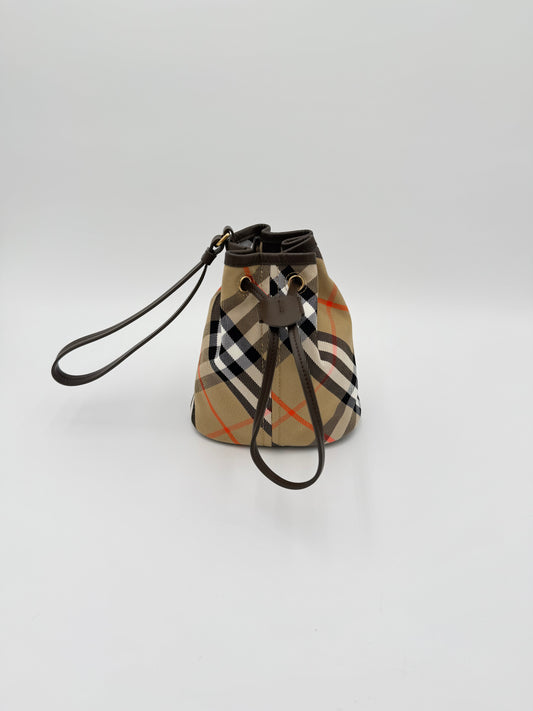 Handbag Luxury Designer By Burberry In Plaid Pattern, Size:Small