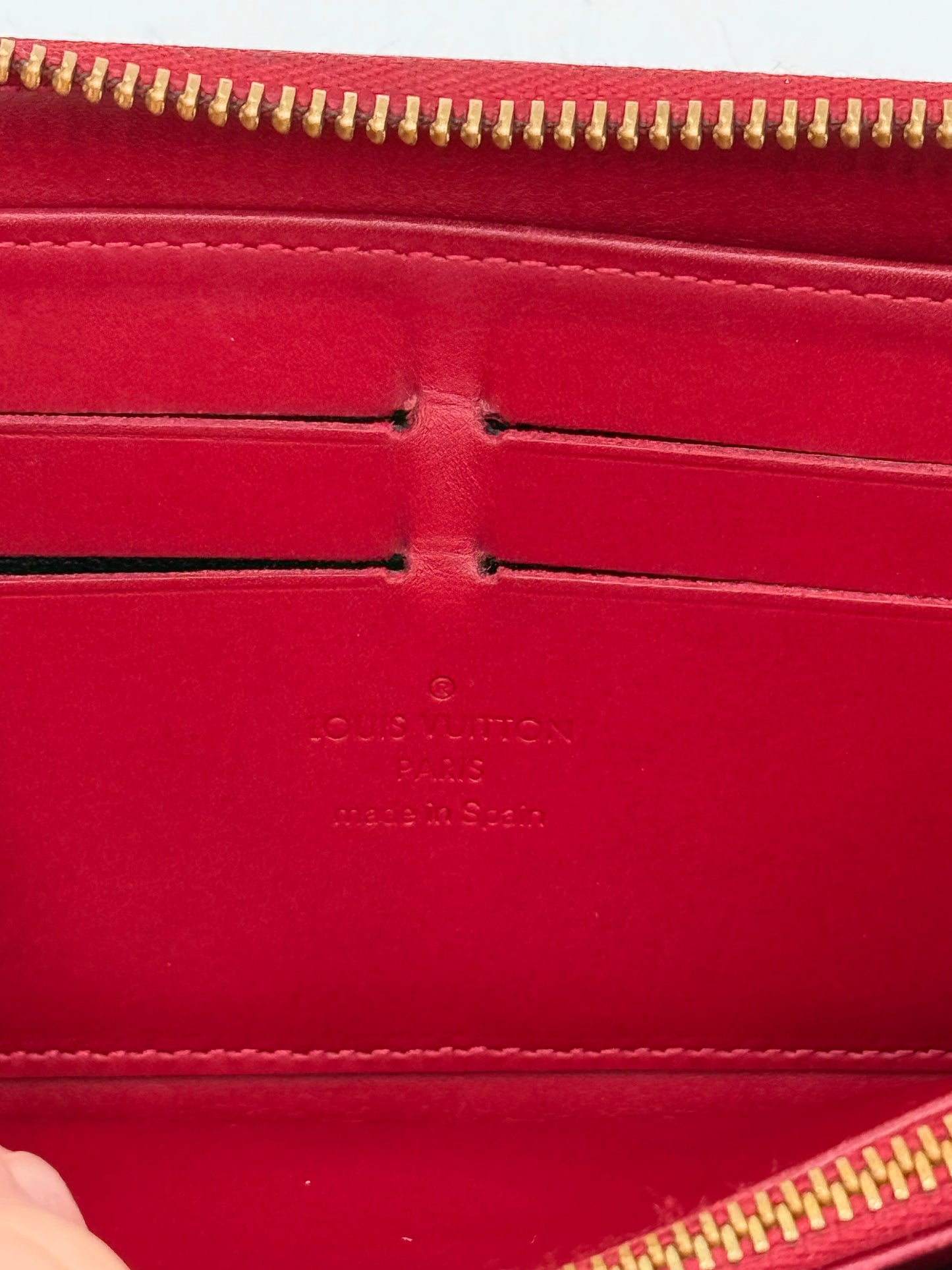 Wallet Luxury Designer By Louis Vuitton In Red, Size:Large