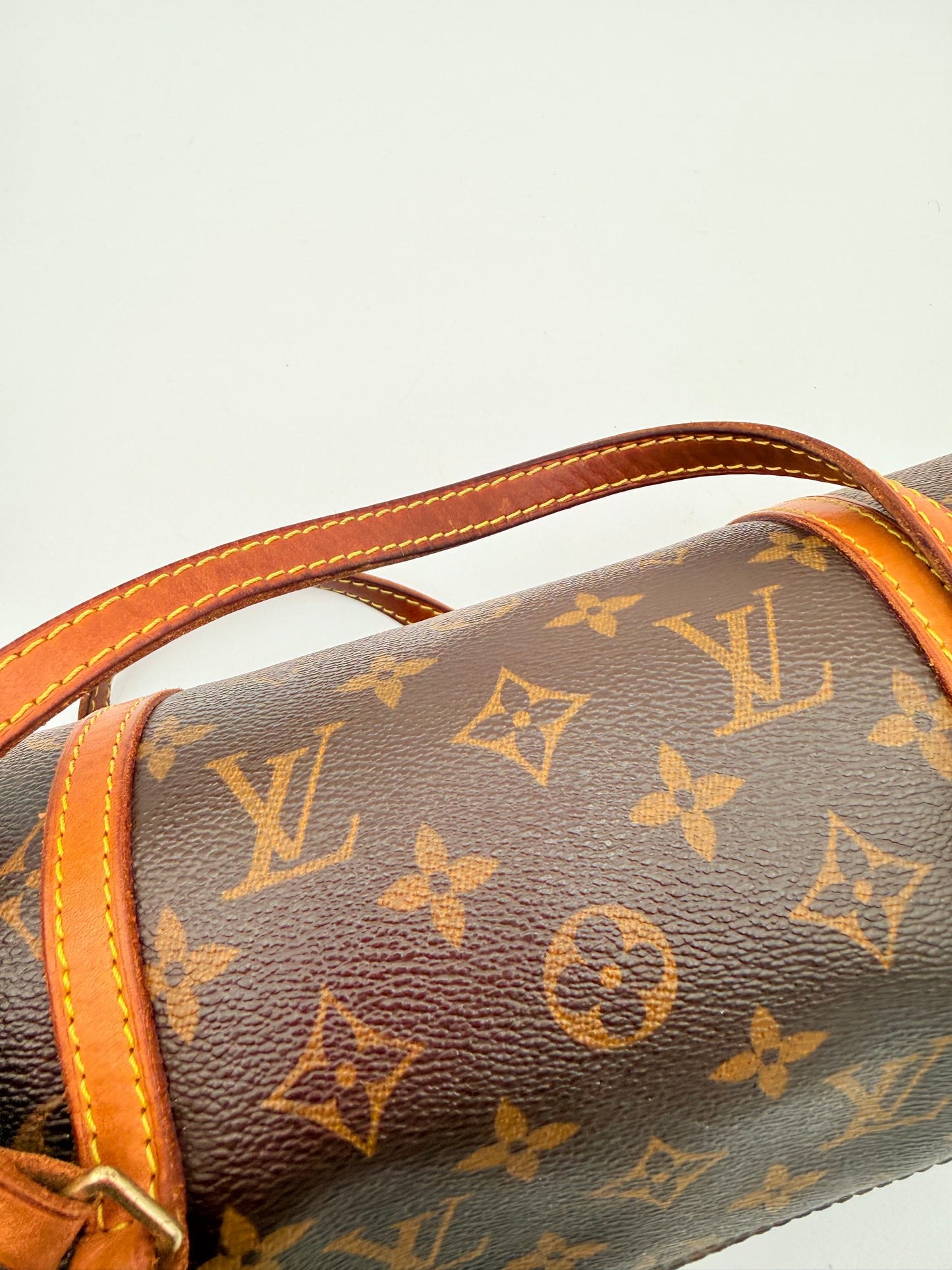 Handbag Luxury Designer By Louis Vuitton In Brown & Gold, Size:Medium