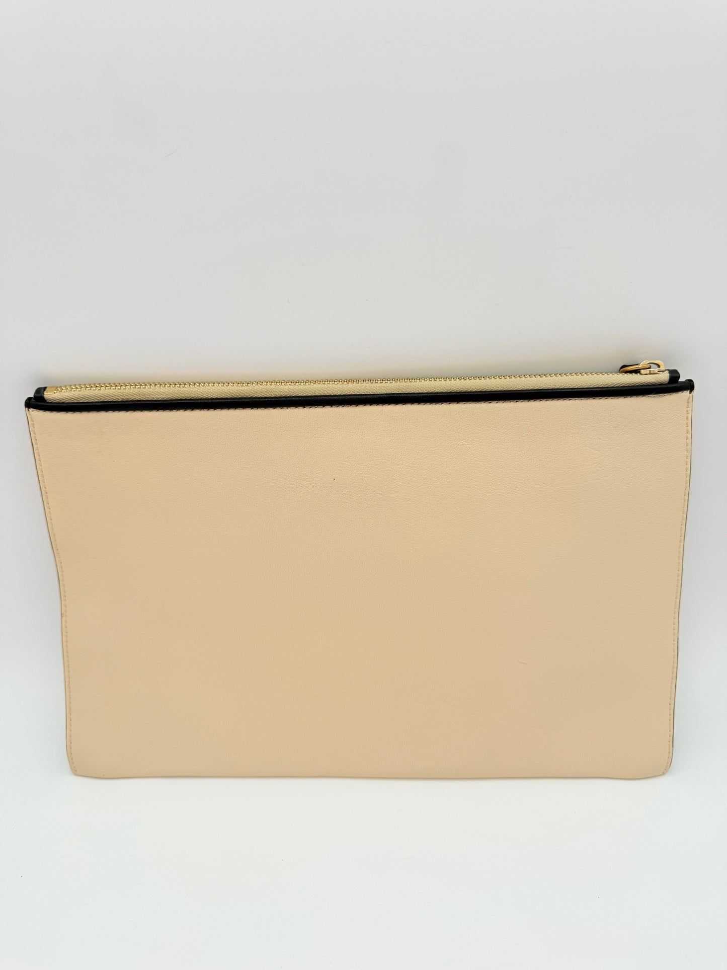 Clutch Luxury Designer By Chloe In Black & Cream, Size:Large