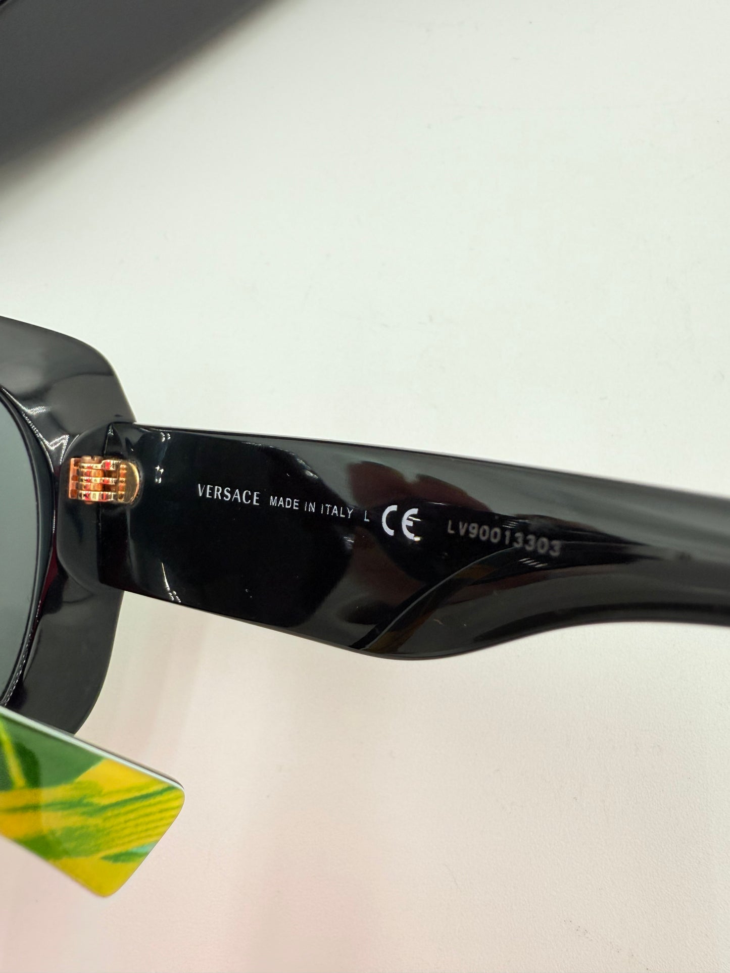 Sunglasses Luxury Designer By Versace In Green & Yellow