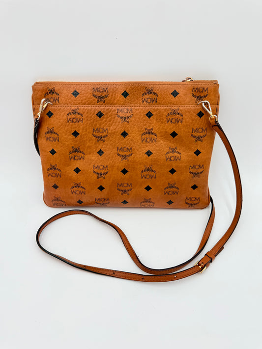 Crossbody Luxury Designer By Mcm In Tan, Size:Medium