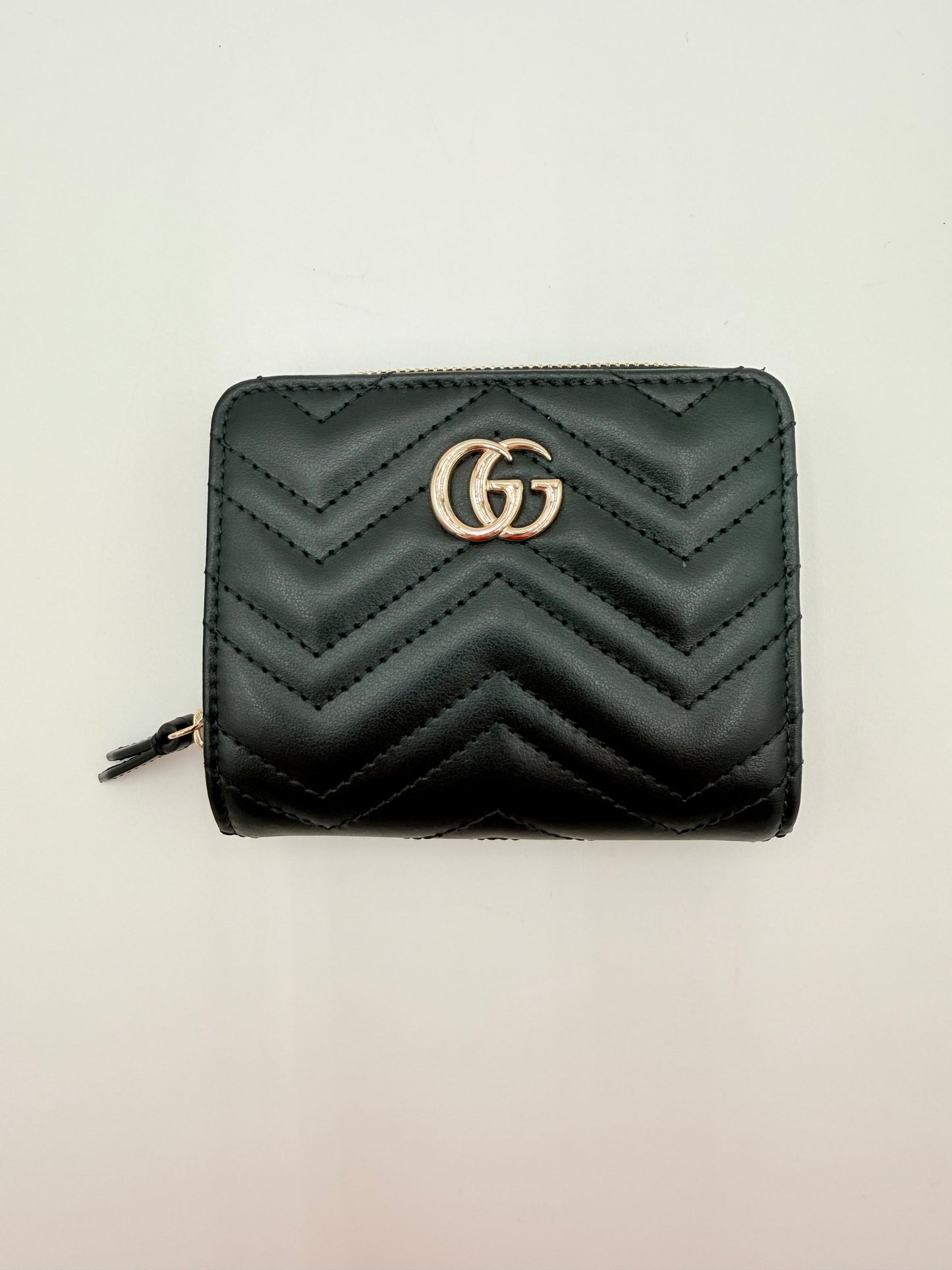 Wallet Luxury Designer By Gucci In Black & Gold, Size:Small