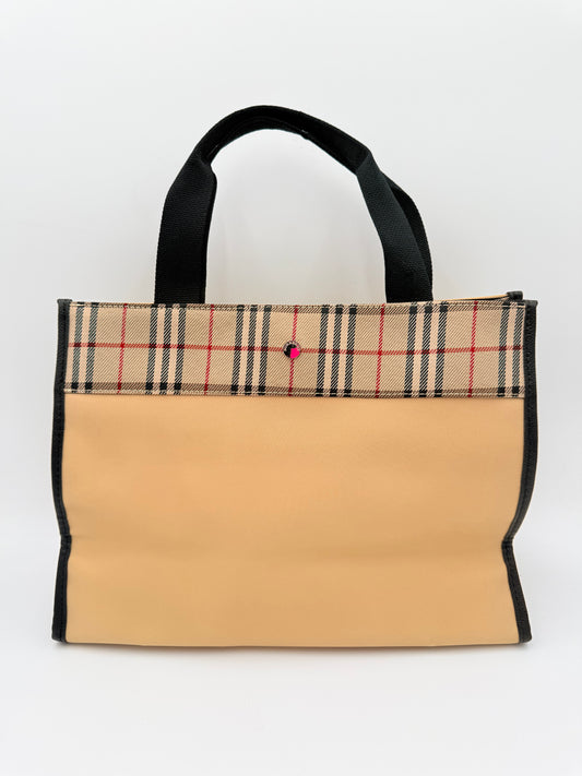 Tote Luxury Designer By Burberry In Tan, Size:Small