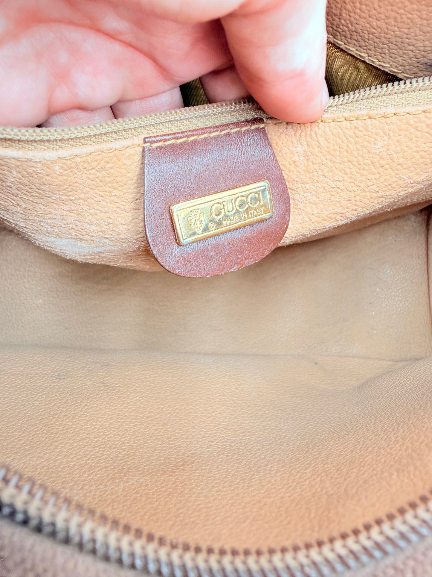 Crossbody Luxury Designer By Gucci In Brown & Green, Size:Medium
