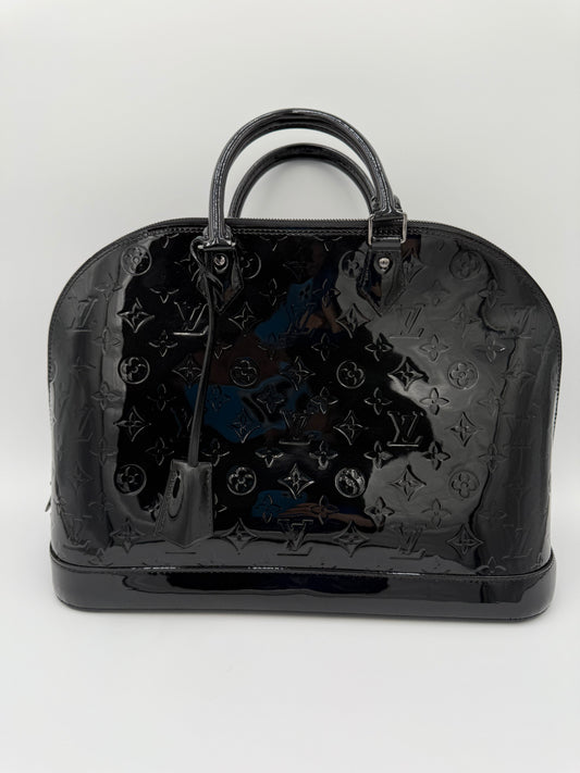 Handbag Luxury Designer By Louis Vuitton In Black, Size:Large