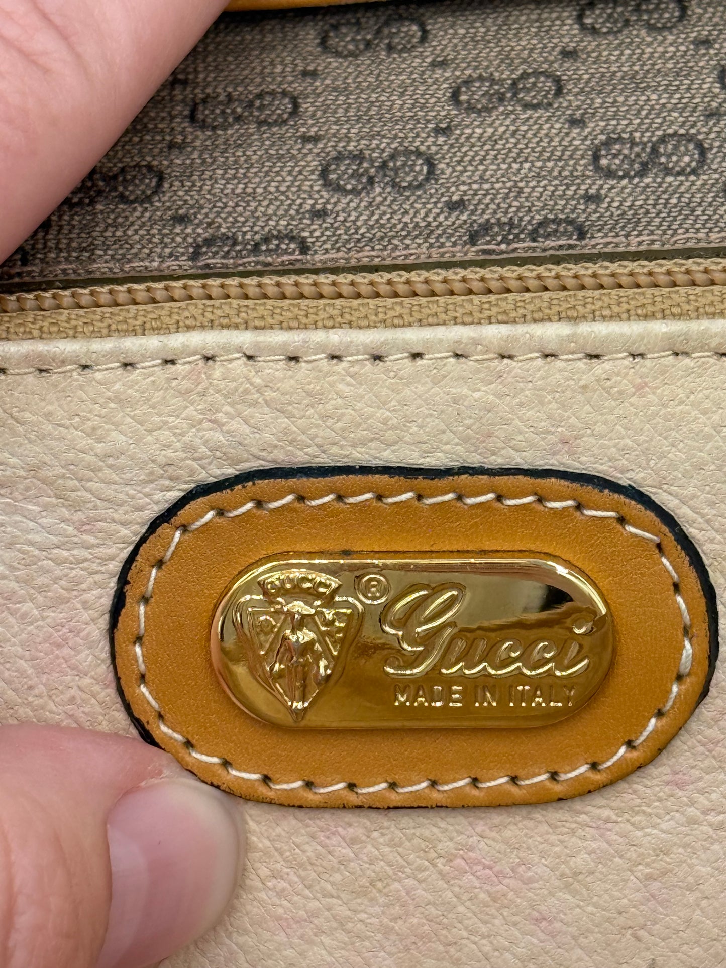 Crossbody Luxury Designer By Gucci In Brown & Tan, Size:Medium