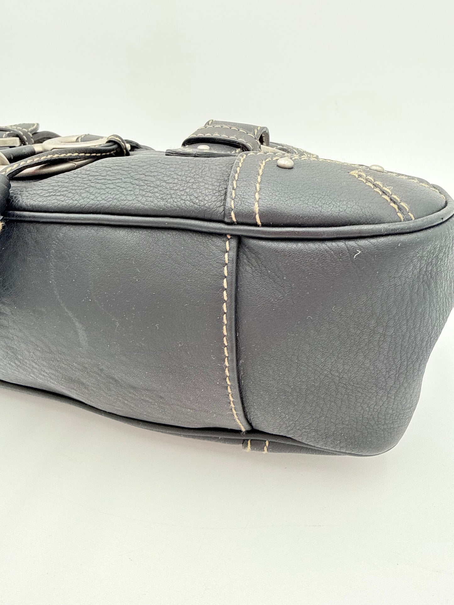 Handbag Leather By Bally, Size: Large