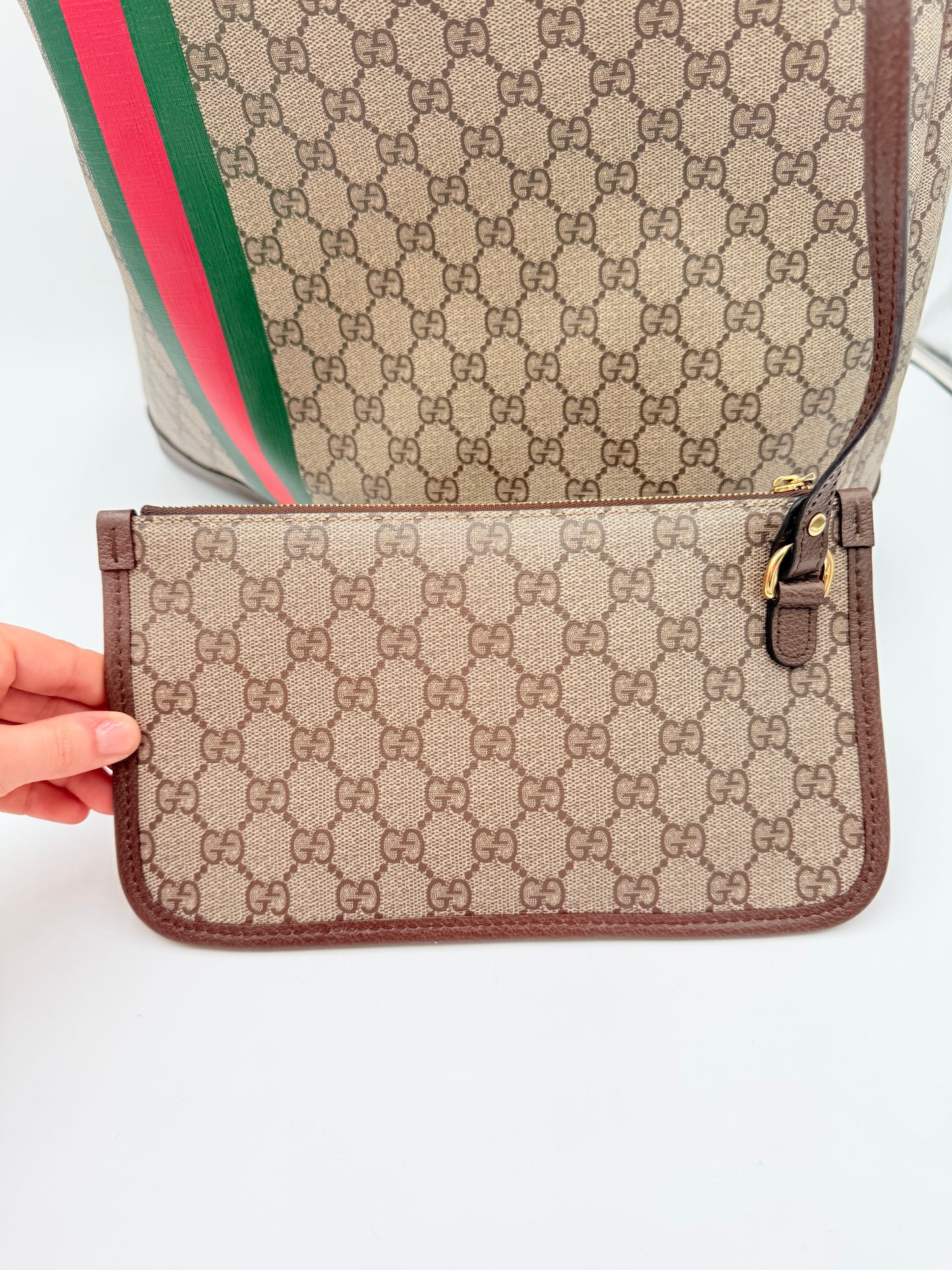 Handbag Luxury Designer By Gucci In Beige, Size:Large