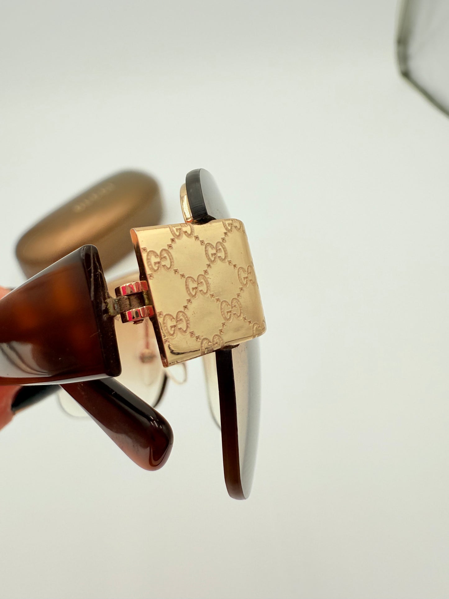 Sunglasses Luxury Designer By Gucci In Brown