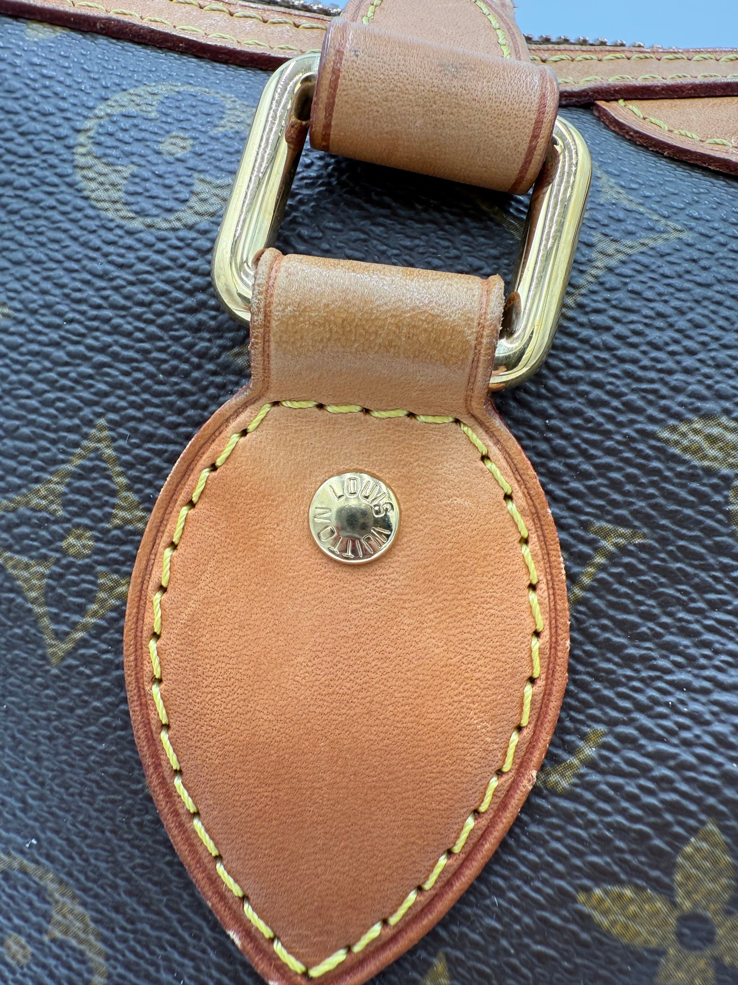 Handbag Luxury Designer By Louis Vuitton In Brown, Size:Medium