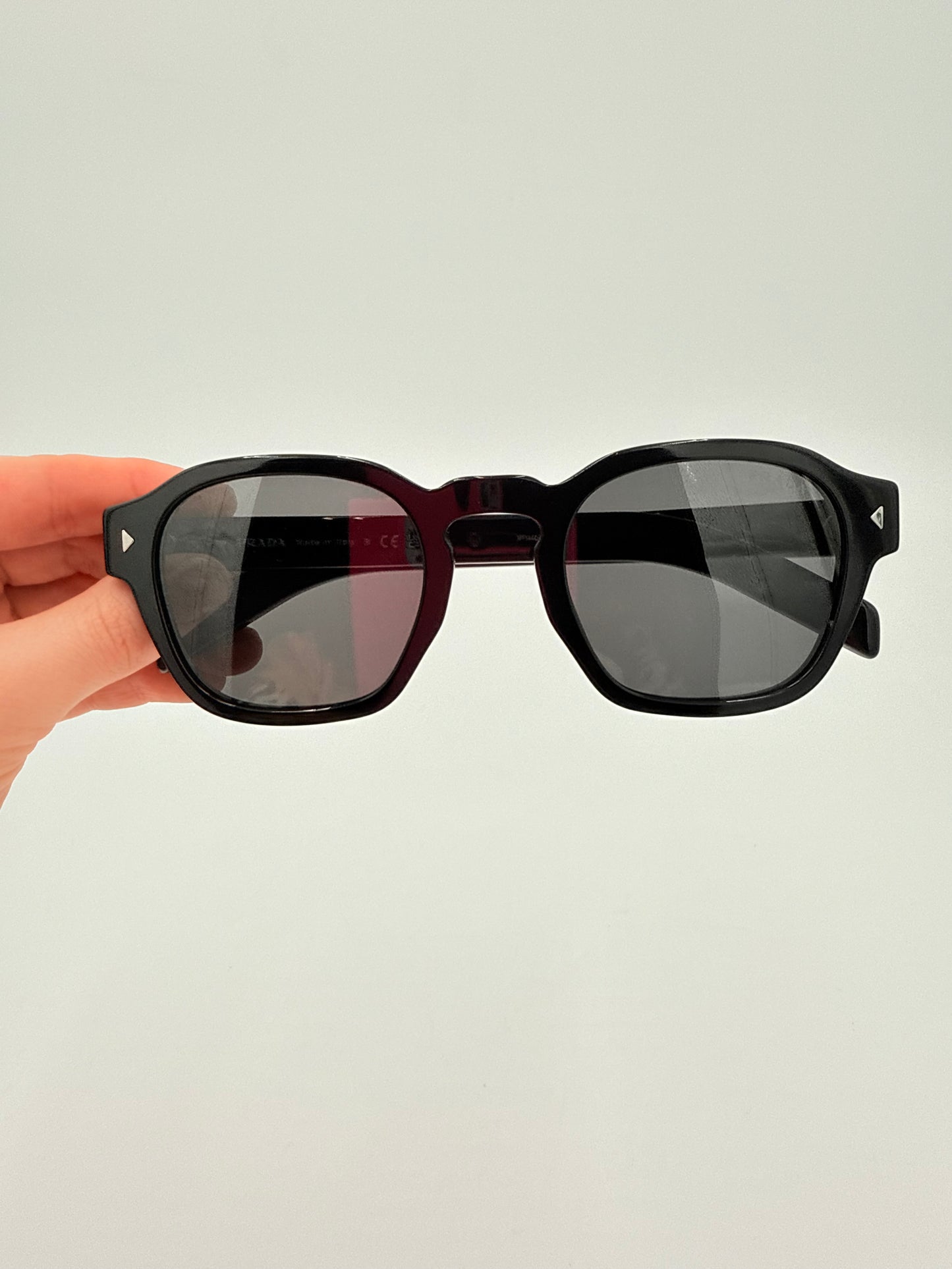 Sunglasses Luxury Designer By Prada In Black & Silver