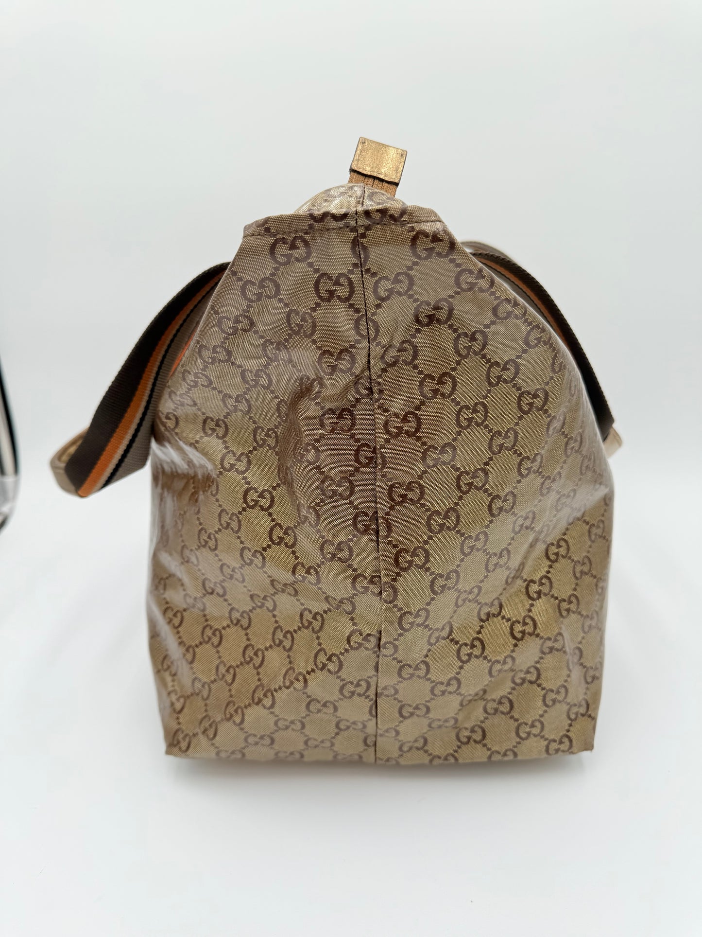 Tote Luxury Designer By Gucci In Gold, Size:Large
