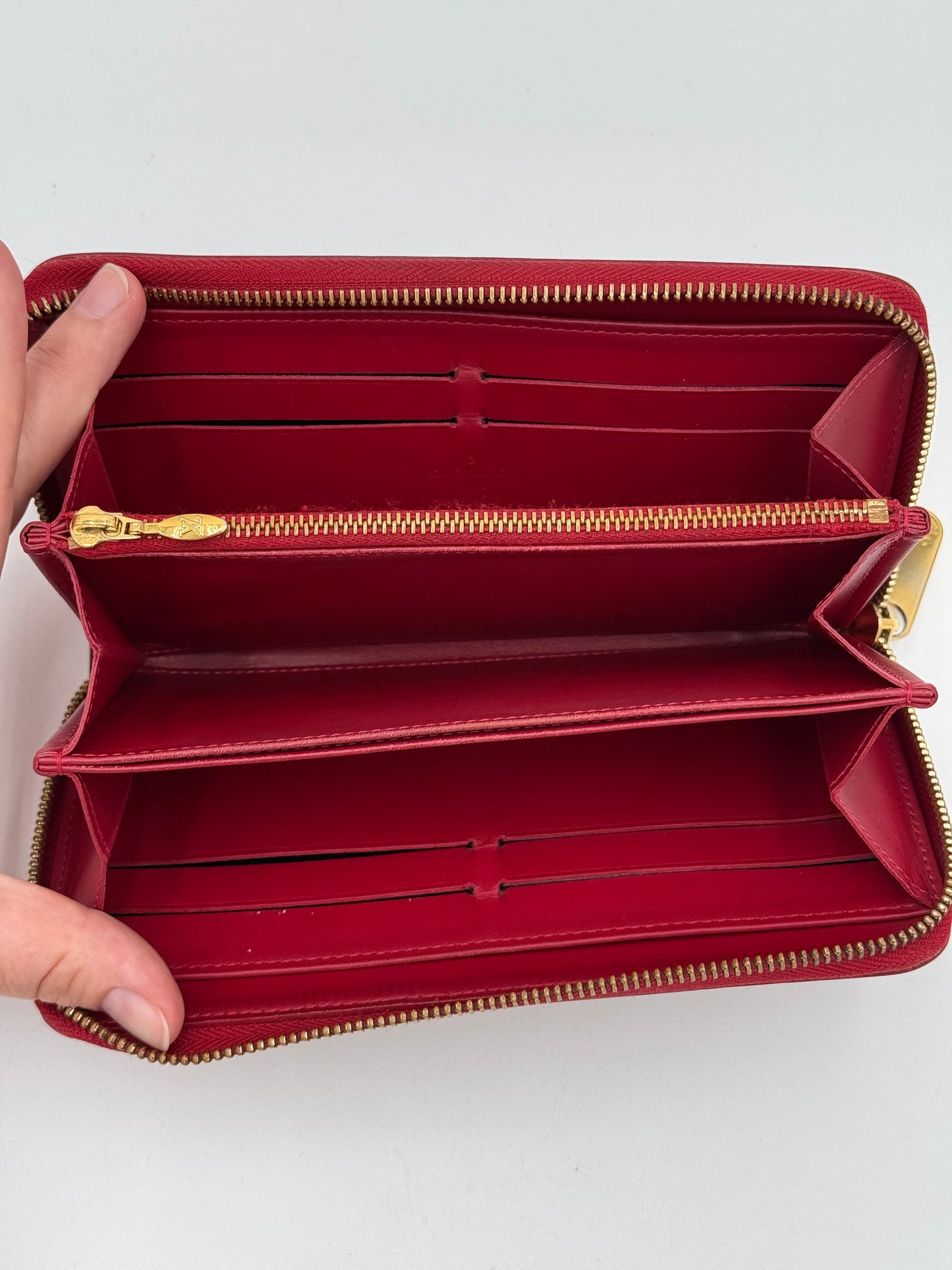 Wallet Luxury Designer By Louis Vuitton In Red, Size:Large